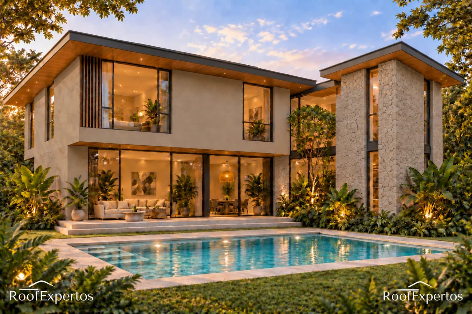 THE CREEK VILLAGES SERIE MK-4 2026 — Vista posterior con piscina