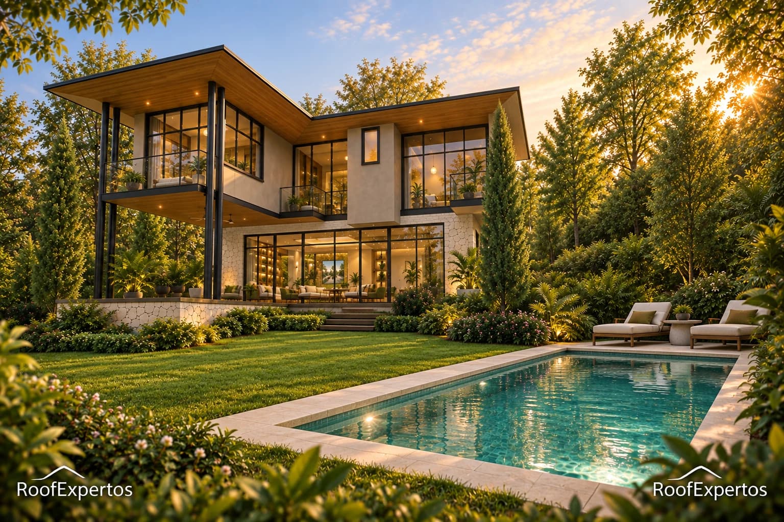 THE CREEK VILLAGES SERIE MK-3LUX 2026 — Jardín con piscina opcional