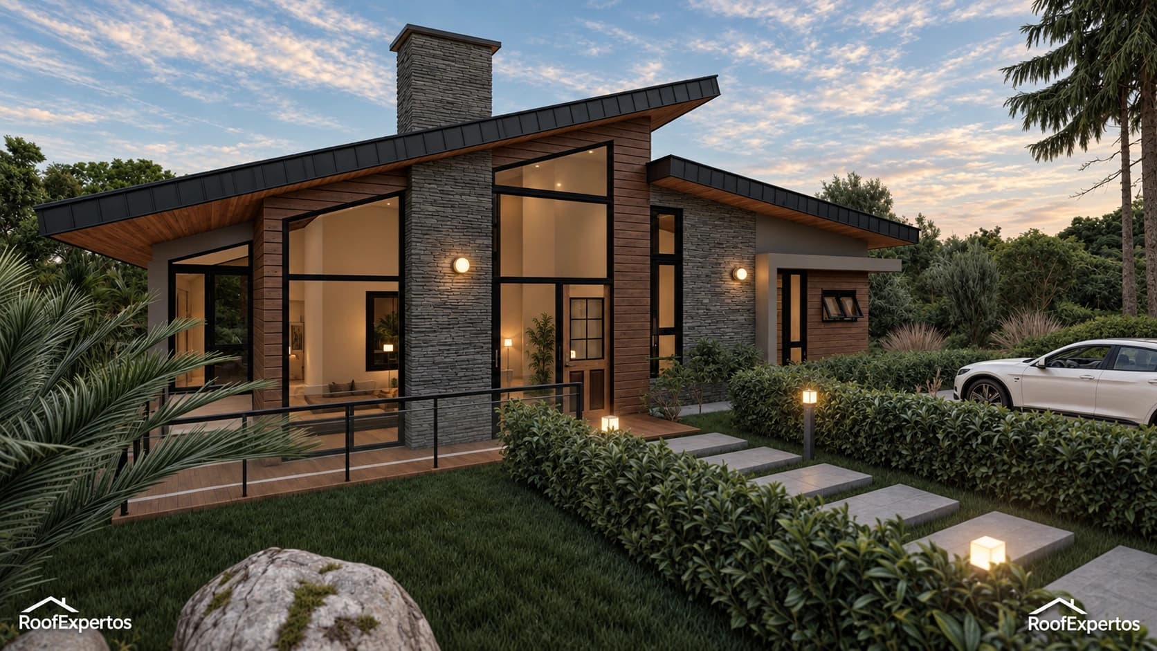 The Creek Villages — Modelo Villa Kinan — Acceso en perspectiva