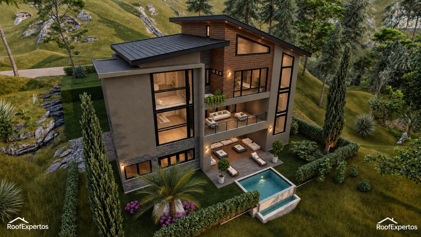 The Creek Villages — Modelo Villa Kinan — Vista aérea posterior