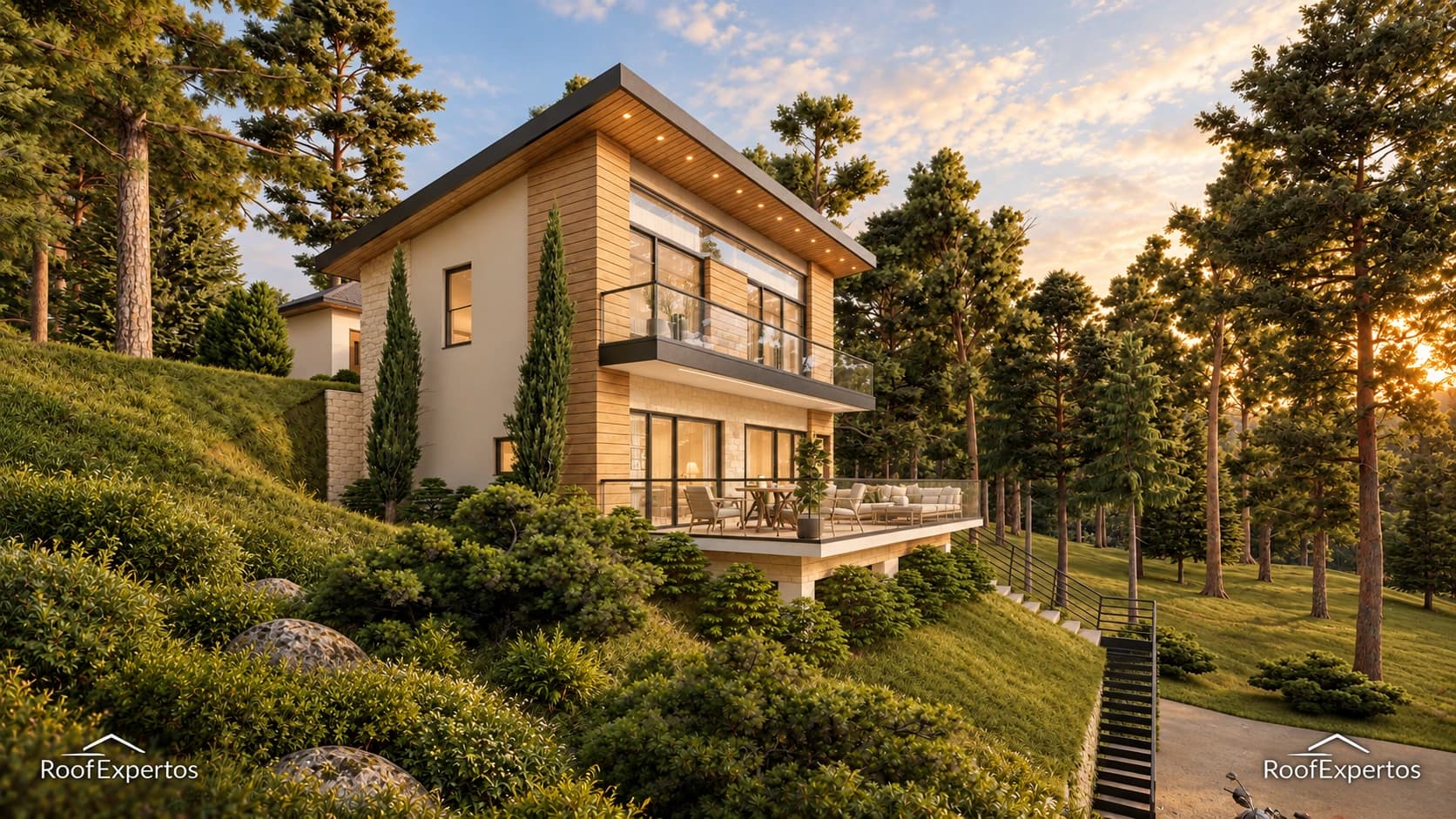 The Creek Villages — Modelo VILLA MILA — Fachada y balcones