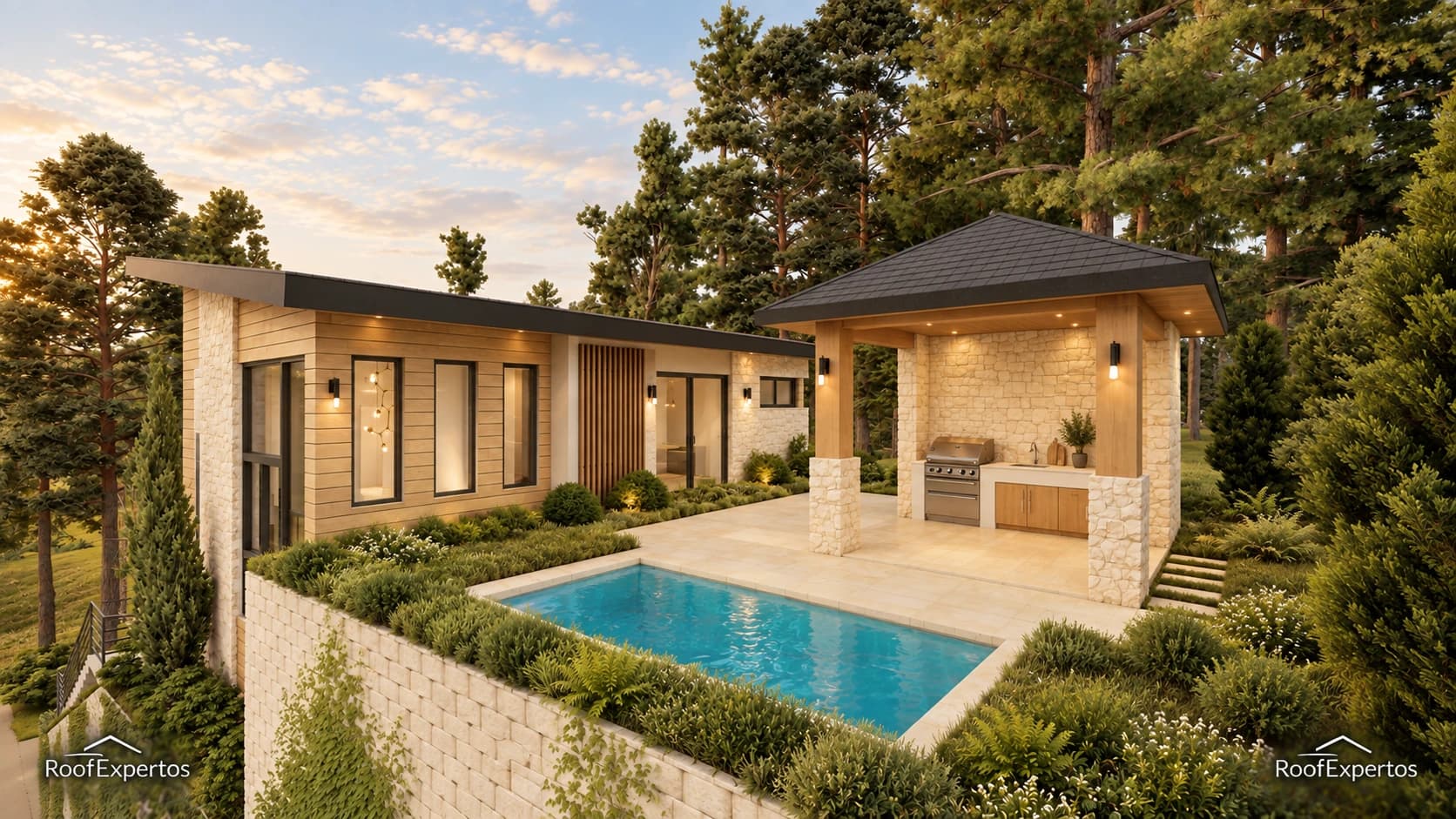 The Creek Villages — Modelo VILLA MILA — Piscina y gazebo