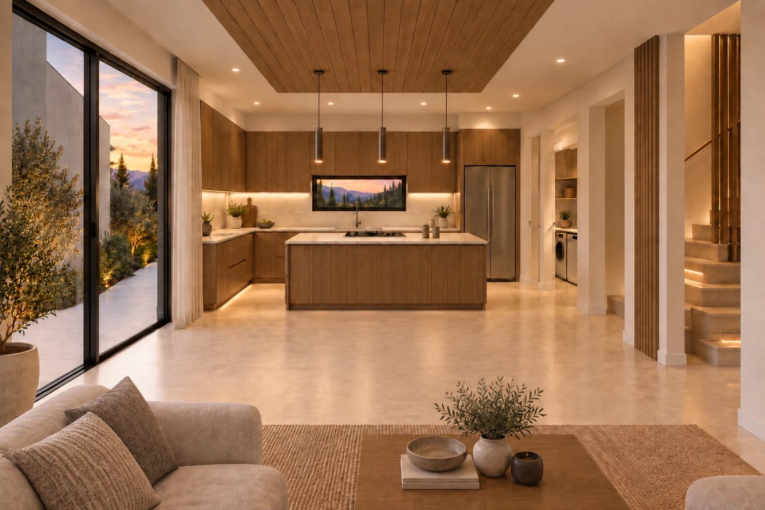 VILLA THEA MODELO 3H-2026 — Cocina en L con isla