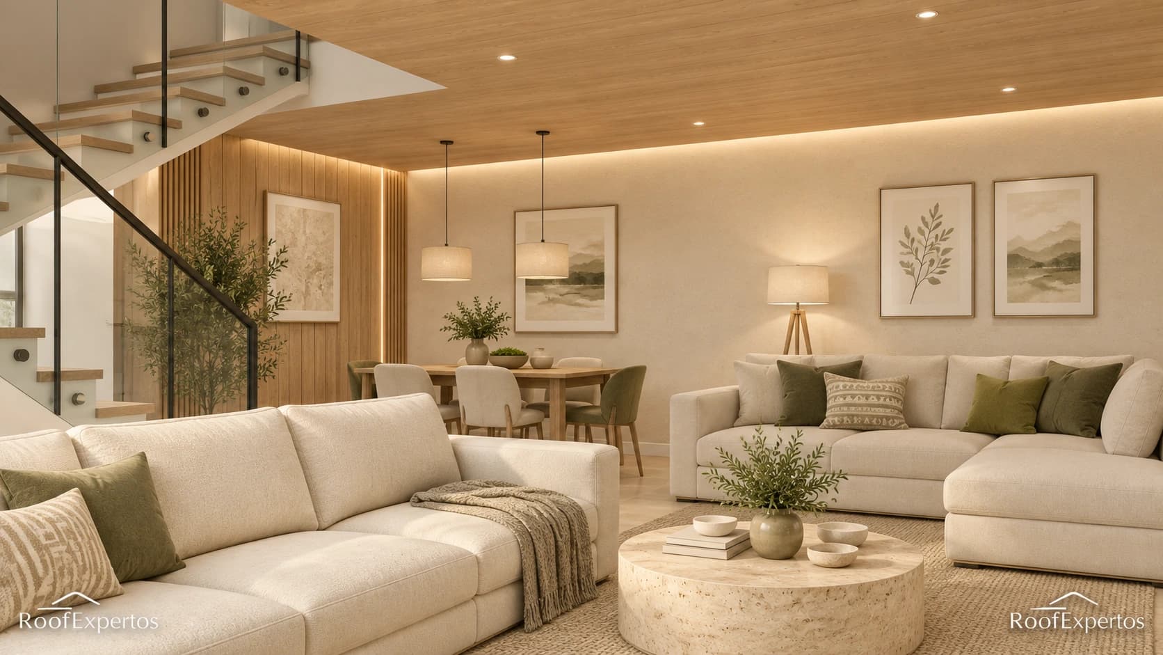 The Creek Villages Modelos Villas Thea Lux — Sala y escalera