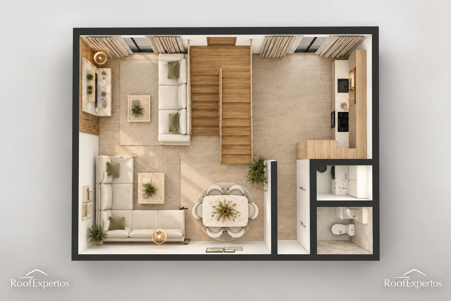 The Creek Villages Modelos Villas Thea Lux — Primer nivel en 3D