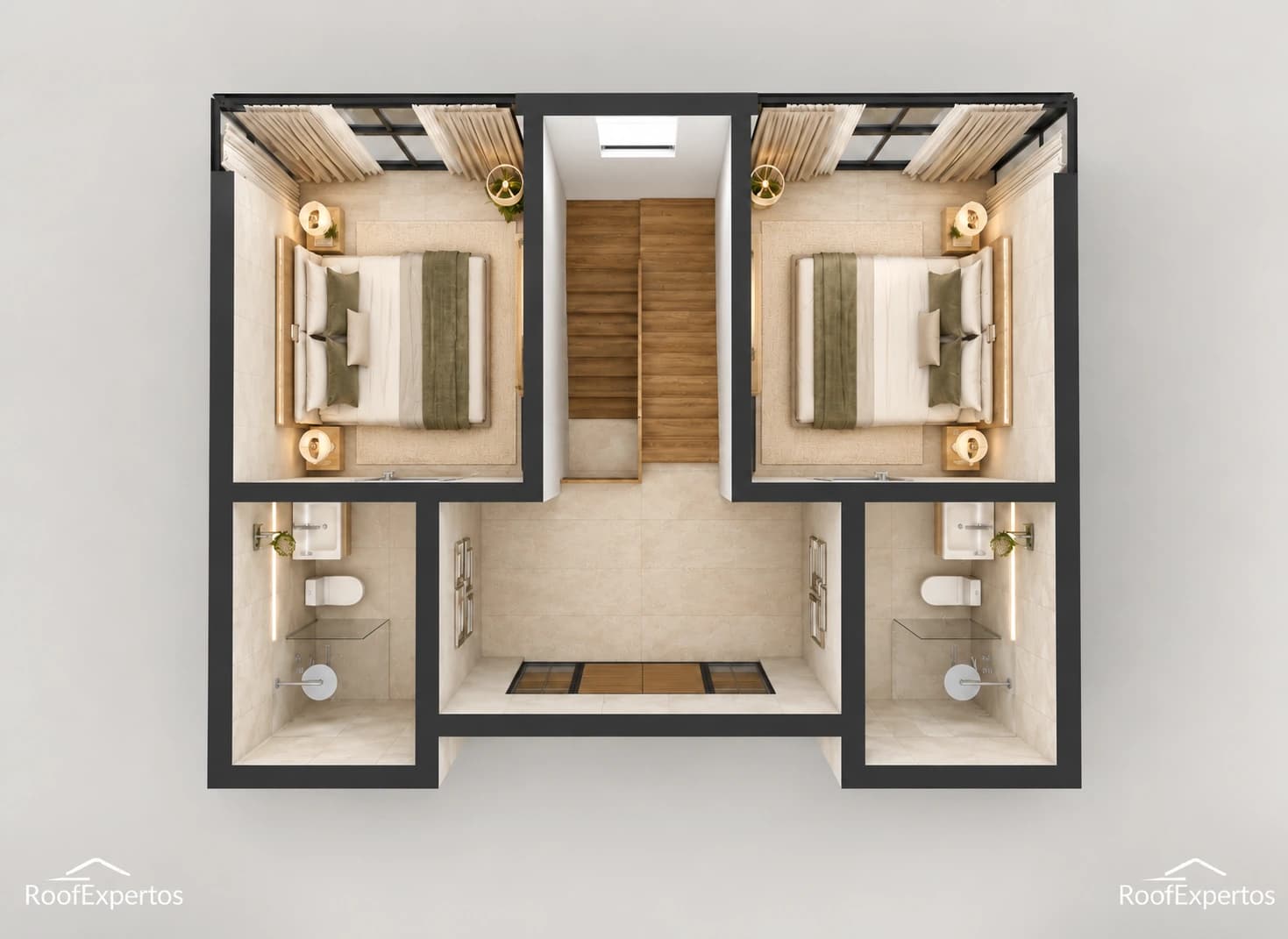 The Creek Villages Modelos Villas Thea Lux — Segundo nivel en 3D